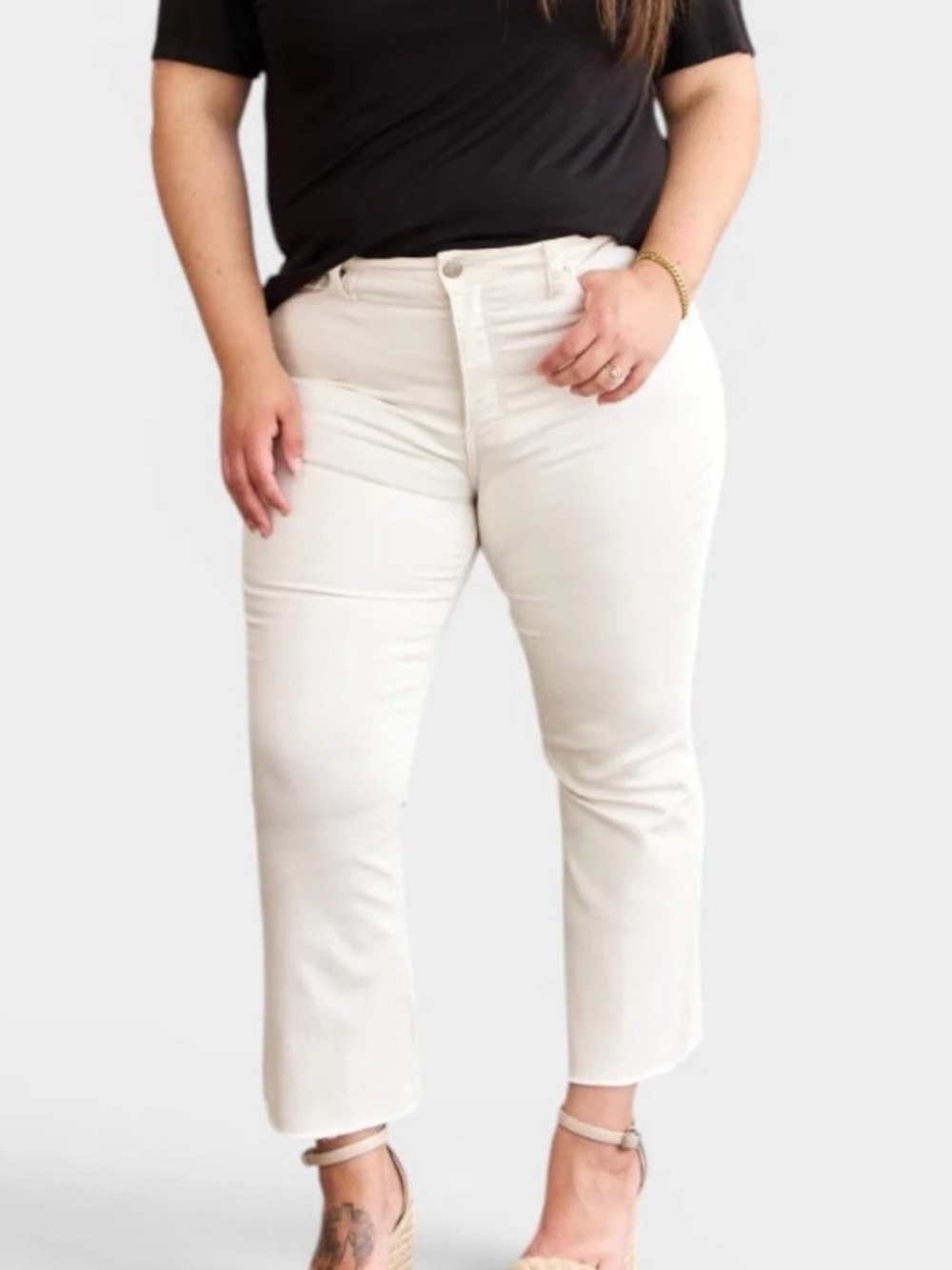 RFM Boutique Off White High Rise Tummy Control Straight Jeans